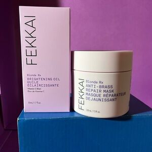 FEKKAI Blonde Rx Brightening Oil and Anti-Brass Repair Mask Set